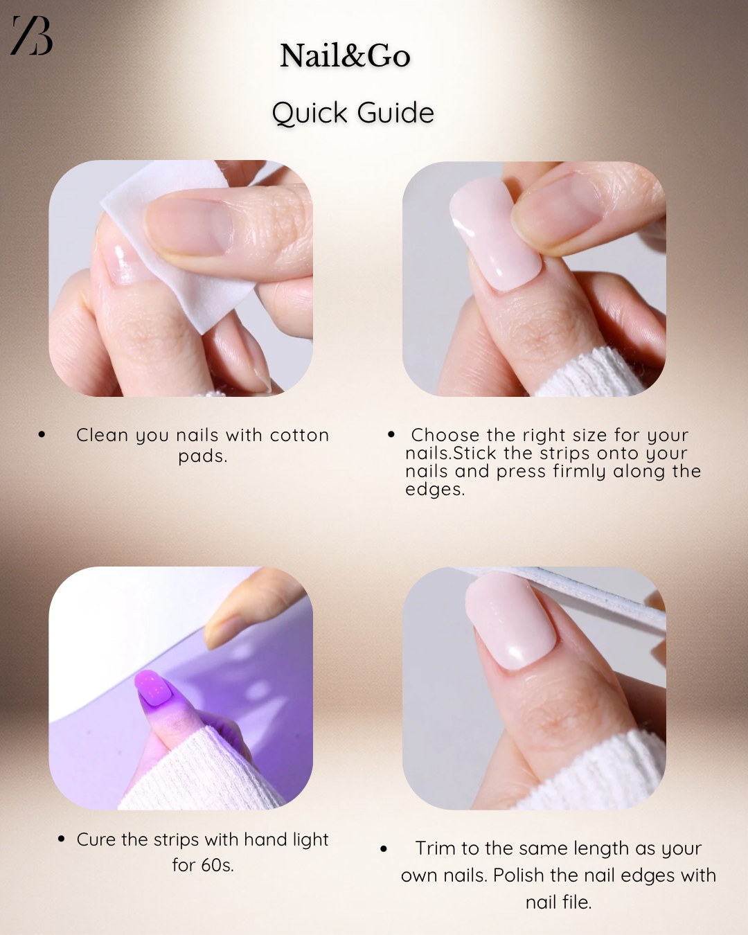 UV-Required Gel Nail Stickers – Kish | 16 Strips