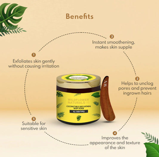 Coconut Milk and Oatmeal Body Scrub Normal to Dry Skin 100g