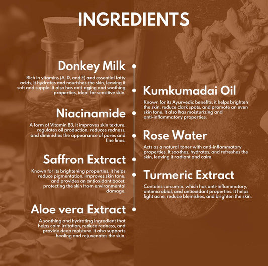 Kumkumadi + Donkey Milk Face Cleanser with Niacinamide & Saffron