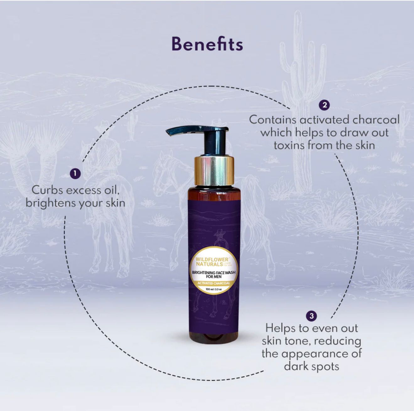 Brightening Face Wash for Men with Activated Charcoal